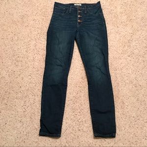 Madewell 9inch high rise skinny jeans button fly
